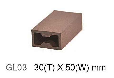 [합성목재]루버 GL03 - 50mm*30T(M당)